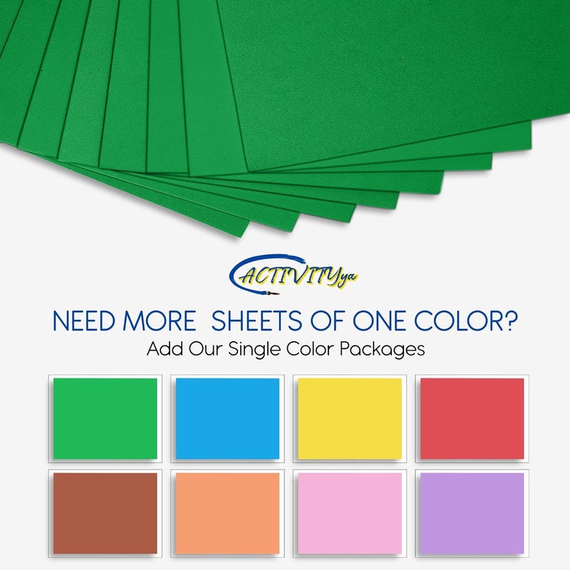 ACTIVITYYA Green EVA Foam Sheets, 6 x 9 Inch, 2mm Thick – Foam Paper for DIY Arts and Crafts, School Projects, and More – 8 Pack - Image 3